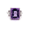 Parrys Jewellers 9ct White Gold 5.19ct Amethyst and Diamond Set Ring TDW 0.10ct