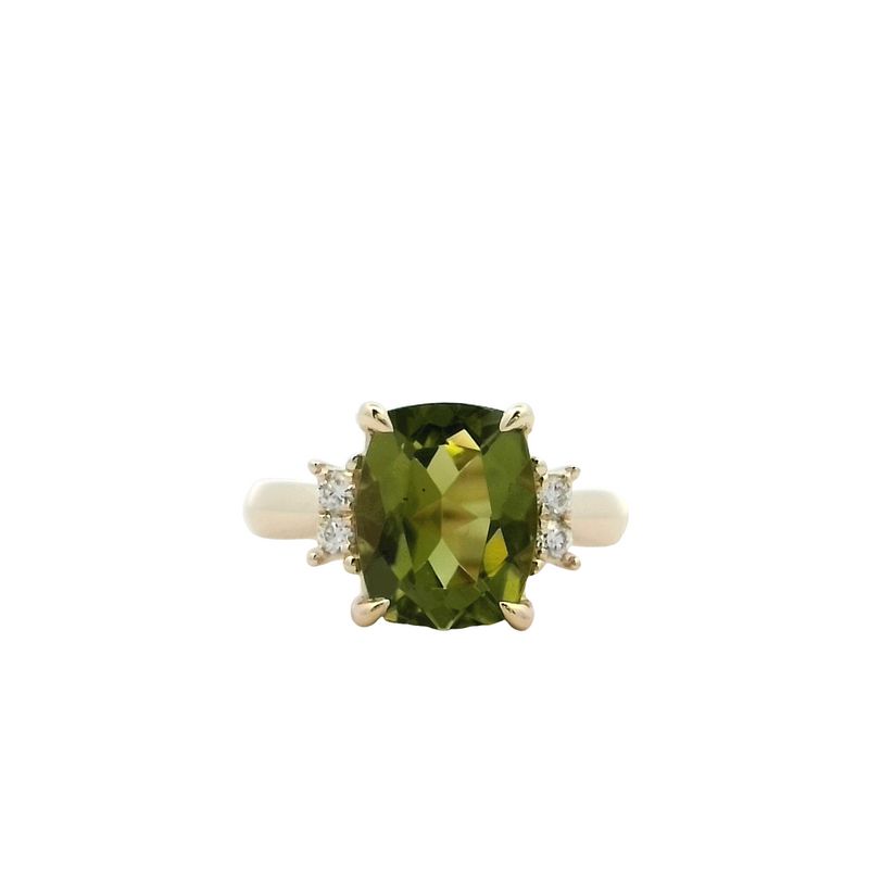 Parrys Jewellers 9ct Yellow Gold 3.1ct Peridot and Diamond Ring