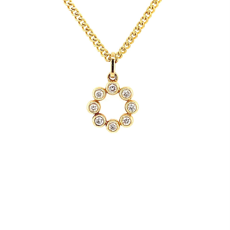 Parrys Jewellers 18ct Yellow Gold Diamond Circle Pendant TDW 0.14ct