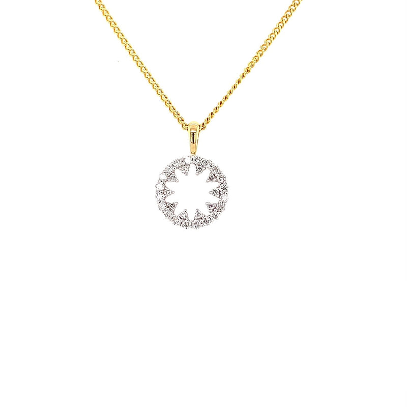 Parrys Jewellers 18ct Yellow Gold Diamond Circle Pendant TDW 0.23ct