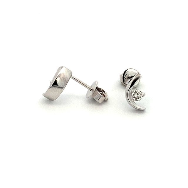 Parrys Jewellers 9ct White Gold Diamond Set Stud Earrings TDW 0.16ct