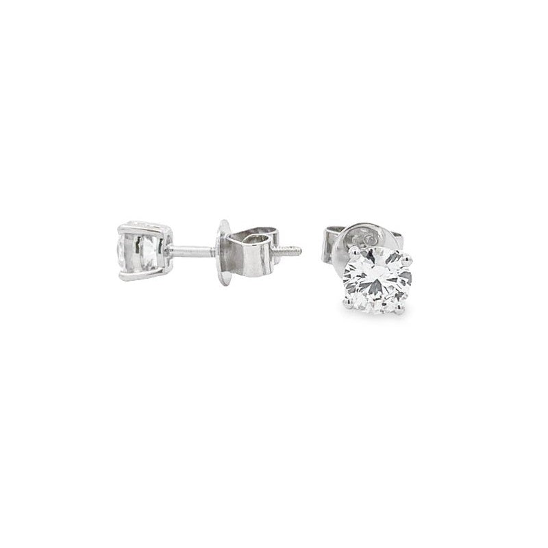 Parrys Jewellers 9ct White Gold Lab Grown Diamond Stud Earrings TDW 2.00ct