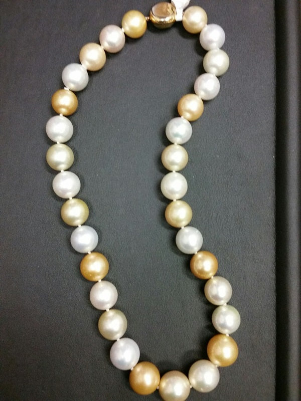 Parrys Jewellers South Sea Natural 14-16mm Golden & White Pearl Strand