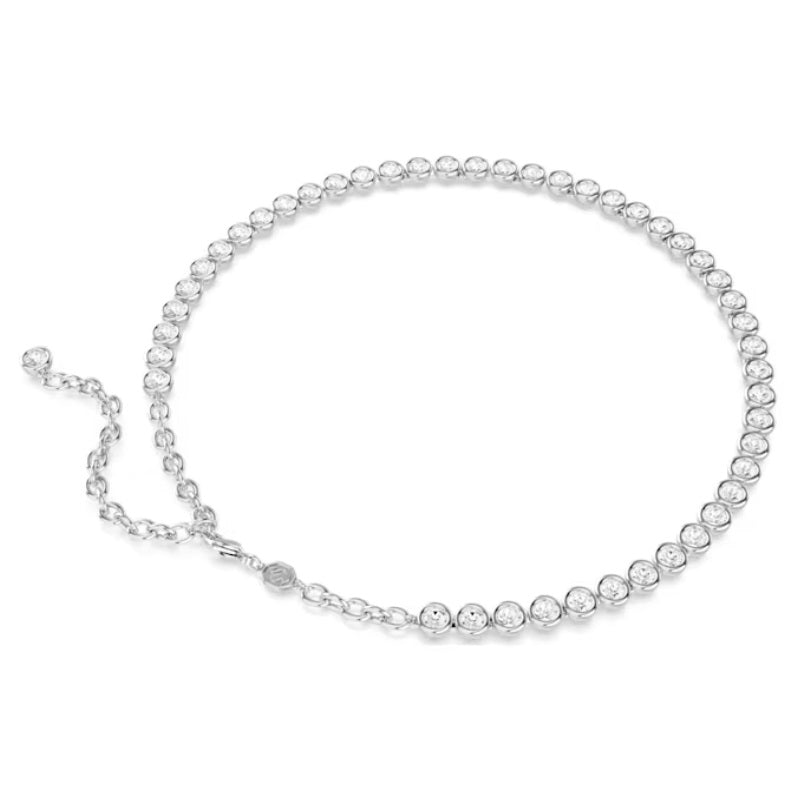 Swarovski Imber Tennis necklace Round cut, White, Rhodium plated 5682595