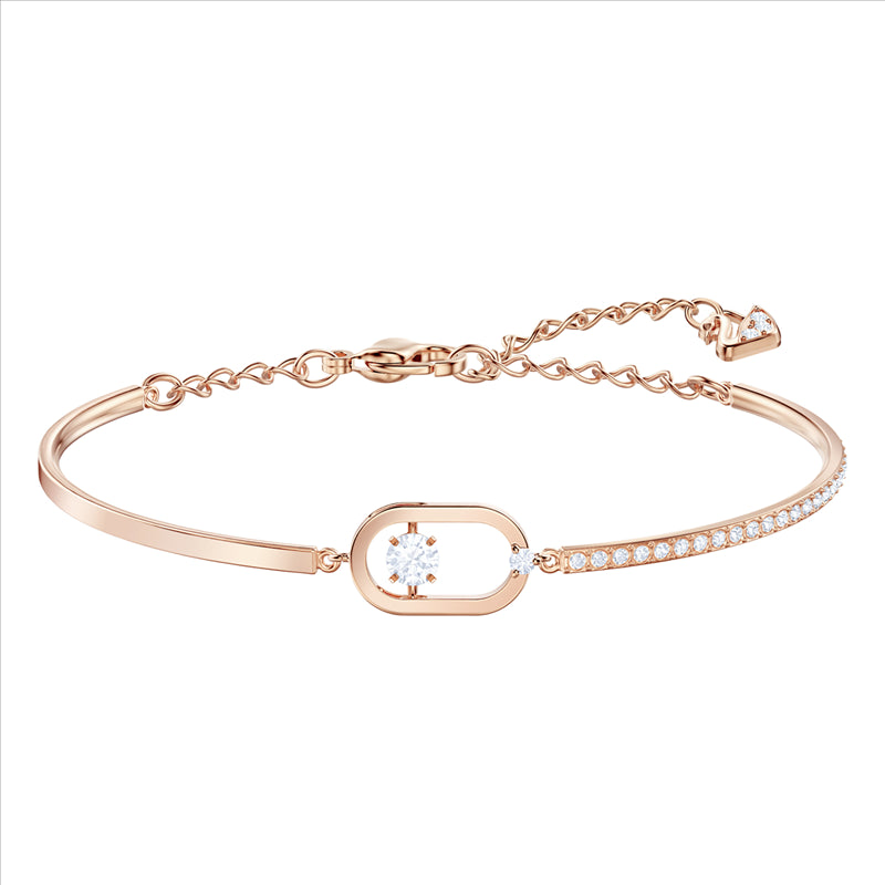 Swarovski Sparkling Dance Bracelet White, Rose-Gold Tone Plated M