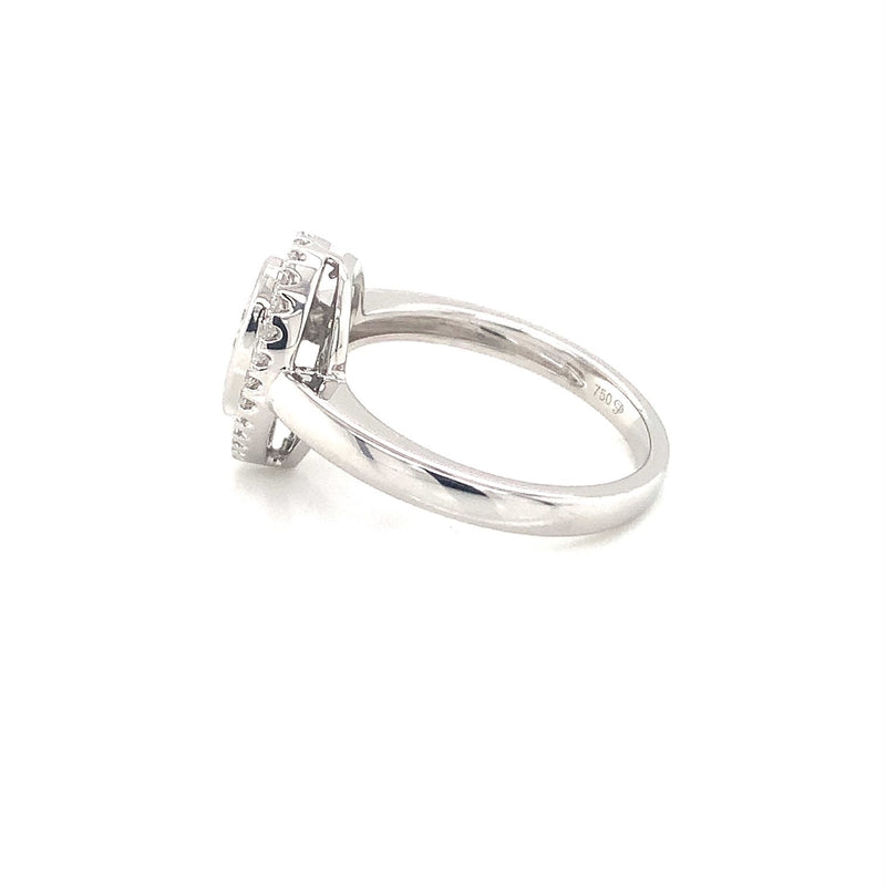 Parrys Jewellers 18ct White Gold Diamond Cluster Engagement Ring. TDW 0.50