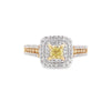 Parrys Jewellers 18ct Natural Yellow Princess Cut Diamond and White Diamond Engagement Ring TDW 0.75ct