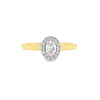 Parrys Jewellers 18ct two tone Oval Cut Halo Set Diamond Engagement Ring TDW 0.36Ct