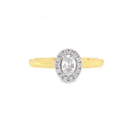 Parrys Jewellers 18ct two tone Oval Cut Halo Set Diamond Engagement Ring TDW 0.36Ct