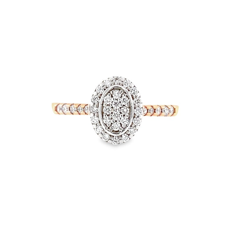 Parrys Jewellers 9ct Rose And White Gold Diamond Engagement Ring TDW 0.41Ct