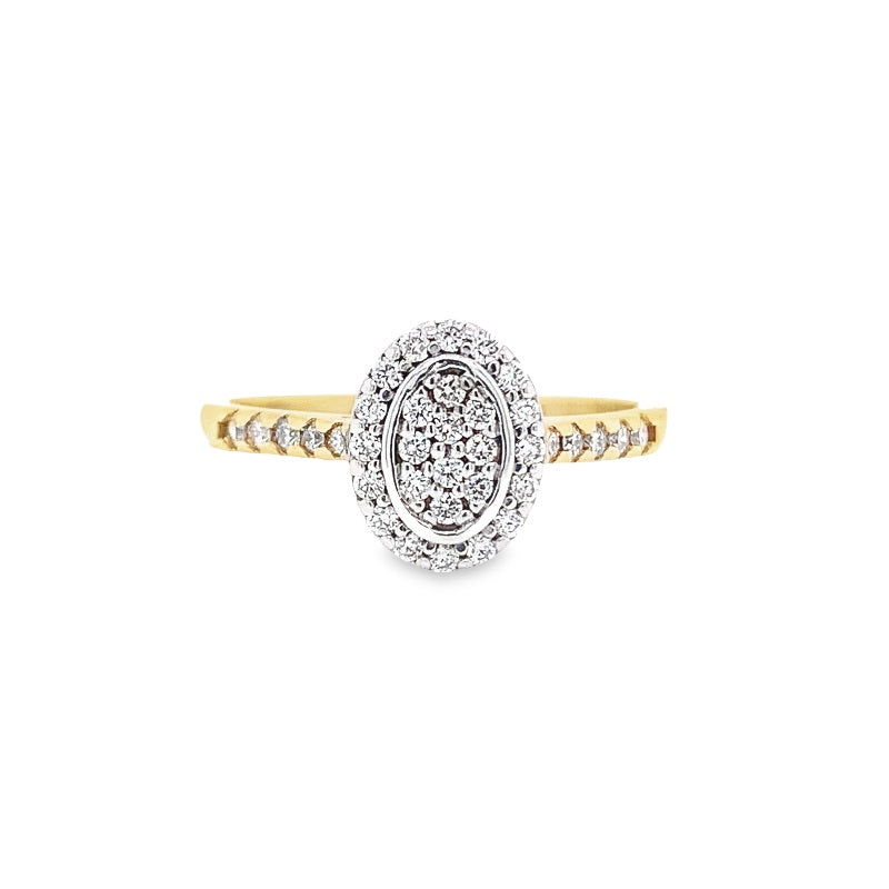 Parrys Jewellers 9ct Yellow And White Gold Diamond Engagement Ring TDW 0.42Ct