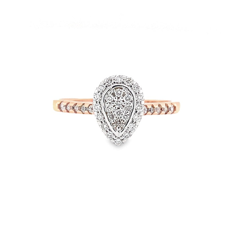Parrys Jewellers 9ct Rose And White Gold Pear Shape Diamond Engagement