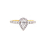 Parrys Jewellers 18ct Yellow Gold 0.25ct Pear Cut Halo Diamond Set Engagement Ring TDW 0.53ct