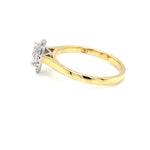 Parrys Jewellers 18ct Yellow Gold Halo Pear Cut Diamond Engagement Ring TDW 0.40ct