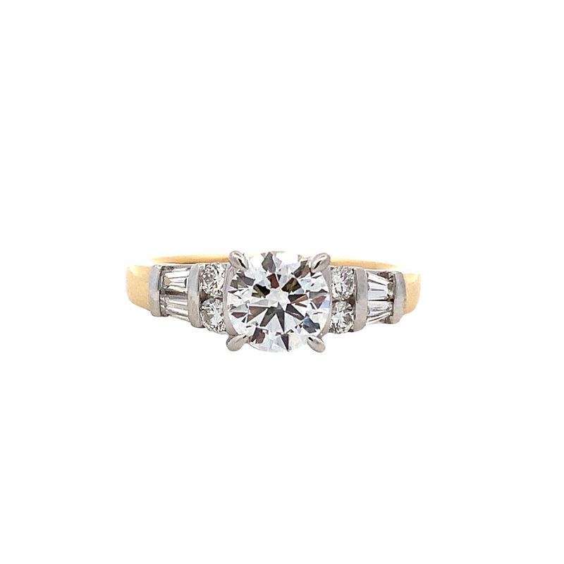Parrys Jewellers Yellow Gold and Platinum 1.00ct LG Diamond Ring TDW 1.37ct
