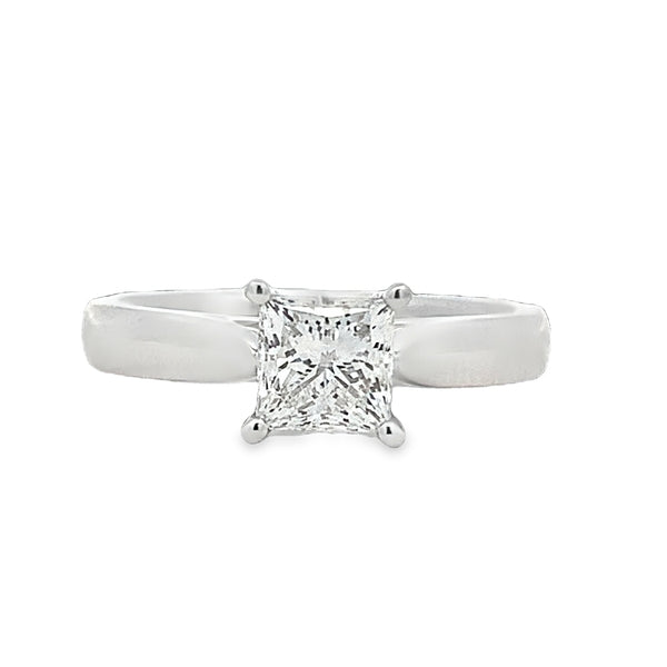 Platinum 1.01ct E SI1 Princess Cut Diamond Solitaire Ring – GIA Certified