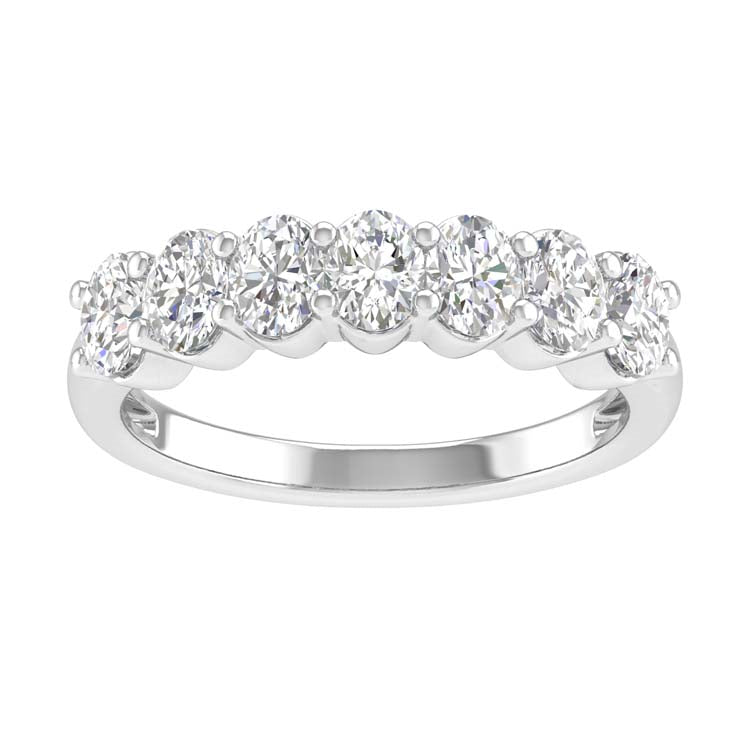 18ct White Gold 7 x Round Brilliant Lab Grown Diamond Ring TDW 1.26ct