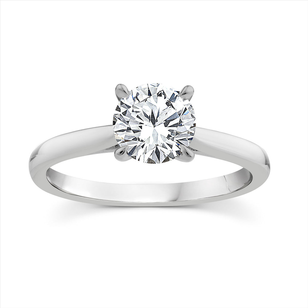 9ct White Gold 1.03ct F/VS Round Lab-Grown Diamond Ring - Certified