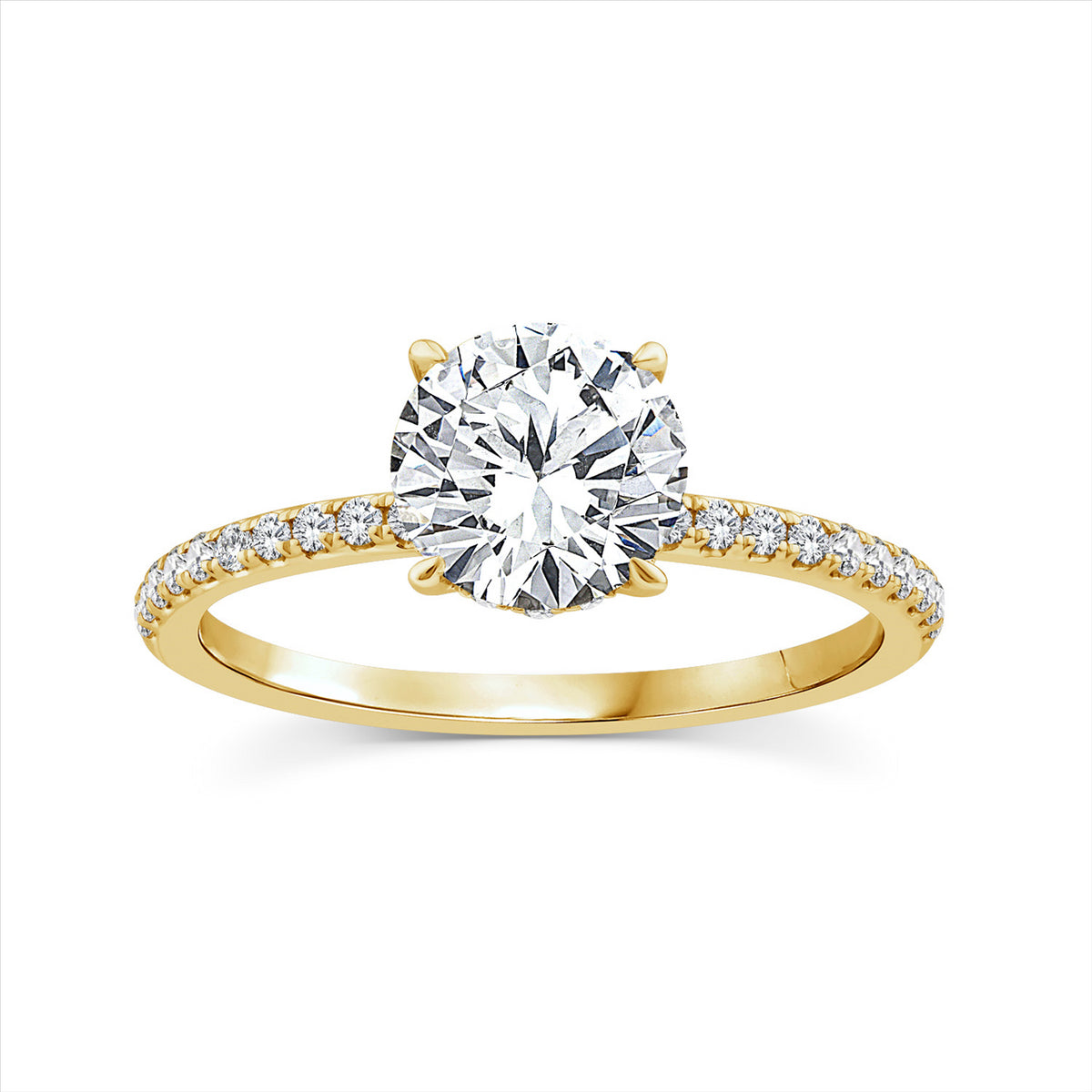 9ct Yellow Gold Round Lab-Grown Diamond Ring – 1.50ct F/VVS2