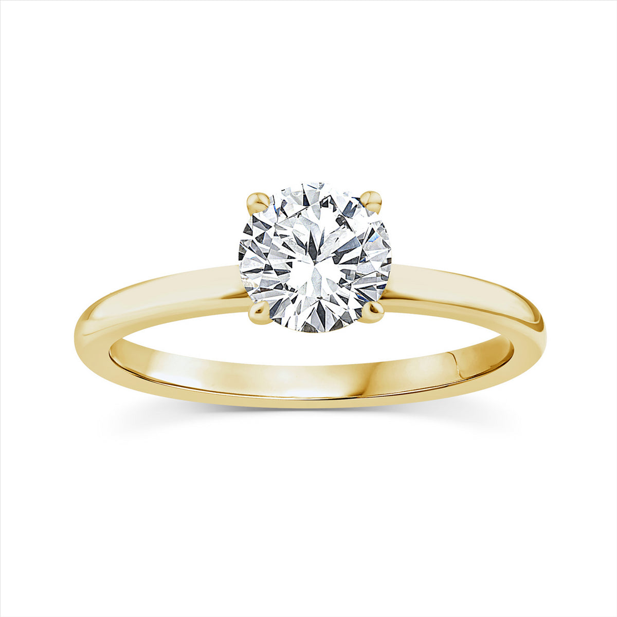 9ct Yellow Gold 1.01ct D/VS Round Lab-Grown Diamond Ring - Certified