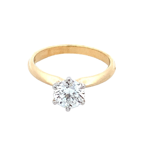 18YW 1.50ct Lab Grown RBC 6-Claw Solitaire Ring | D VVS2 Ideal | IGI Certified