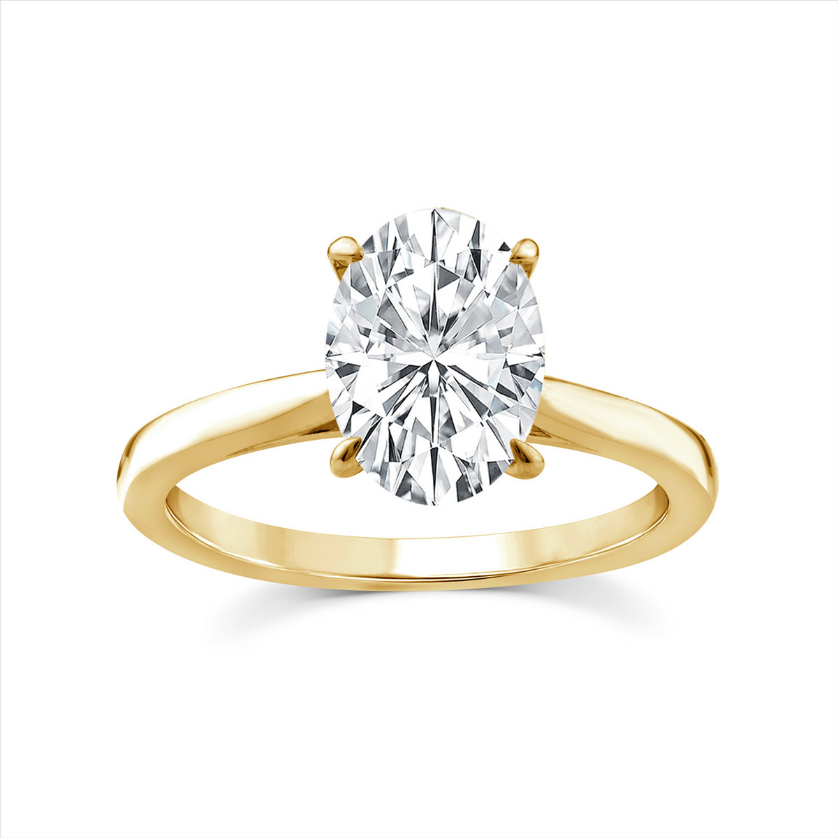 9ct Yellow Gold 2.05ct D VS2 Oval Lab-Grown Diamond Ring