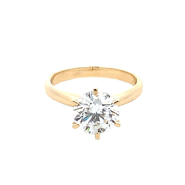 18Y Lab Grown Diamond Solitaire Ring | 2.50ct RBC E/F VS | IGI Certified