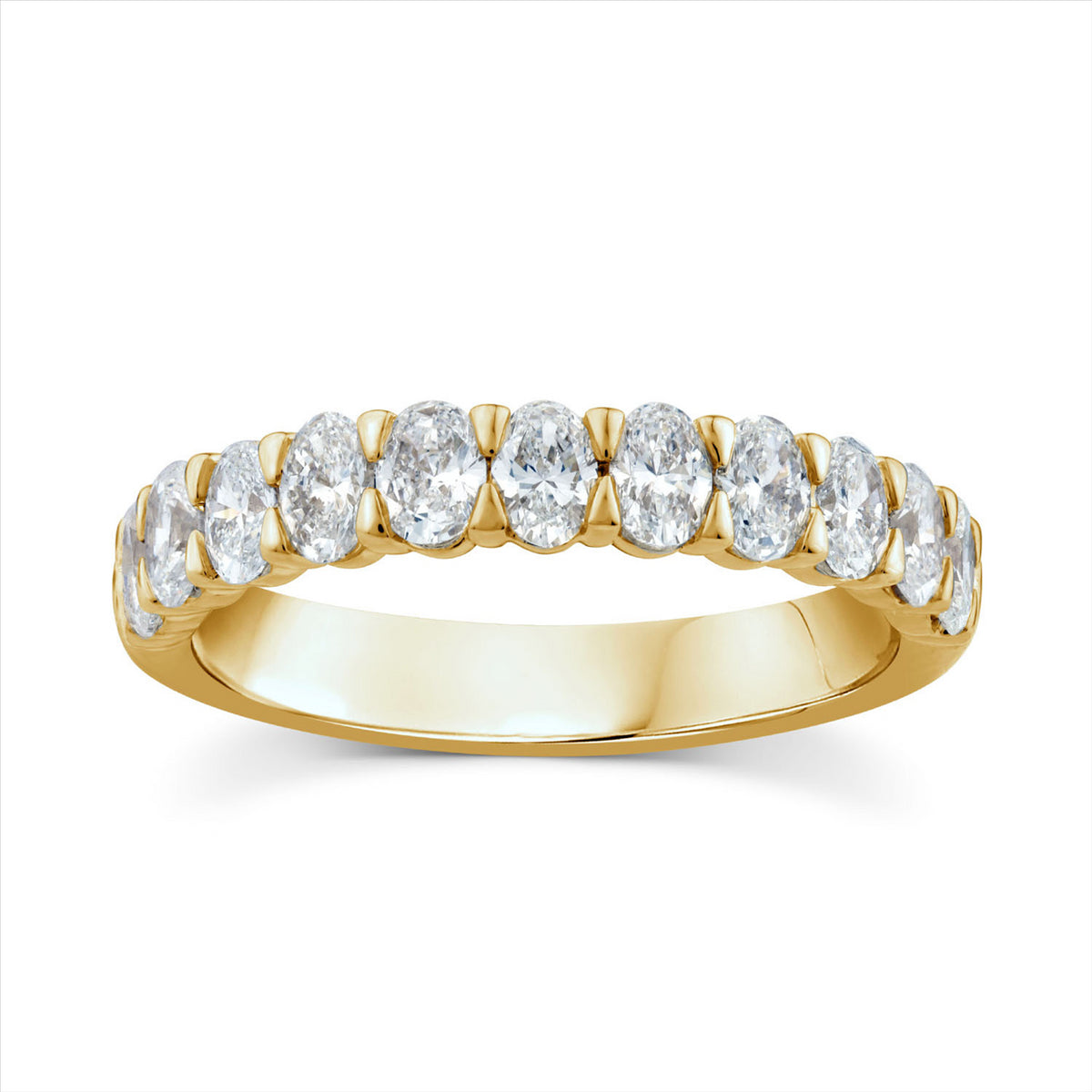 9ct Yellow Gold 1.00ct F VS Lab Grown Diamond Oval Anniversary Band
