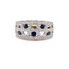 Parrys Jewellers 9ct Yellow Gold Sapphire and Diamond Dress Ring TDW 0.15ct