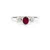Parrys Jewellers 9ct White Gold 0.50ct Natural Ruby and Diamond Ring TDW 0.10ct