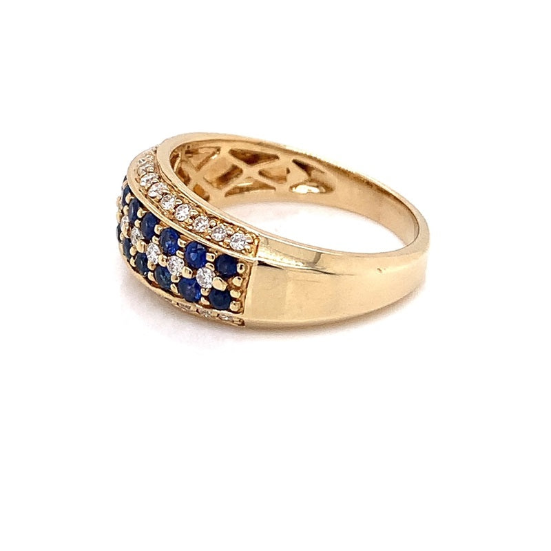 Parrys Jewellers 9ct Yellow Gold 0.60ct Sapphire and Diamond Ring TDW 0.36ct