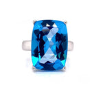 Parrys Jewellers 9ct White Gold 15.58ct Blue Topaz Dress Ring