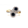 Parrys Jewellers 9ct Yellow Gold Double Sapphire and Diamond Ring TDW 0.27ct