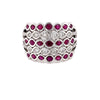 Parrys Jewellers 9ct White Gold 0.20ct Natural Ruby and Diamond Set Dress Ring TDW 0.39ct