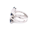 Parrys Jewellers 18ct White Gold 1.35ct Sapphire and Diamond Ring TDW 0.20ct