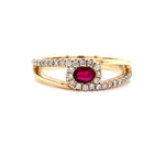 Parrys Jewellers 9ct Yellow Gold 0.20ct Natural Ruby and Diamond Ring TDW 0.23ct