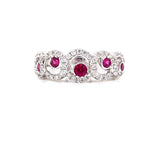 Parrys Jewellers 18ct White Gold 0.34ct Natural Ruby and Diamond Ring TDW 0.40ct