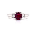 Parrys Jewellers Platinum 1.54ct Natural Ruby and Diamond Ring TDW 0.41ct