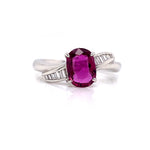 Parrys Jewellers Platinum 1.27ct Natural Ruby and Diamond Ring TDW 0.48ct