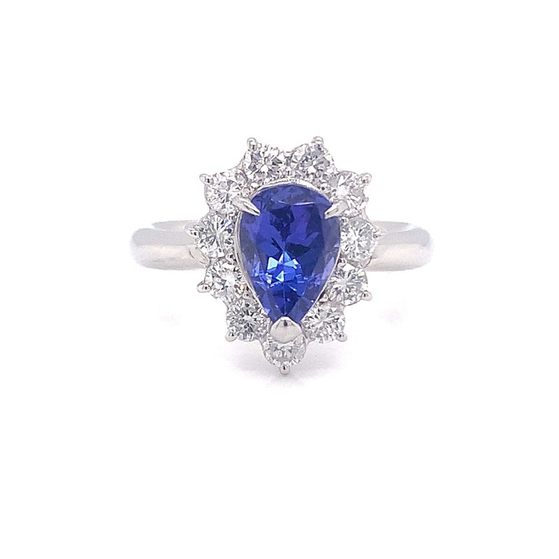Parrys Jewellers Platinum 1.72ct Tanzanite Diamond Ring TDW 0.79ct