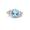 Parrys Jewellers Platinum 2.10 Aquamarine Diamond Dress Ring TDW 0.39ct
