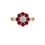 Parrys Jewellers 9ct Yellow Gold Ruby And Diamond Dress Ring TDW 0.13ct