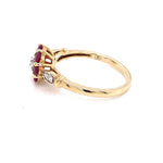Parrys Jewellers 9ct Yellow Gold Ruby And Diamond Dress Ring TDW 0.13ct