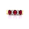 Parrys Jewellers 18ct Yellow Gold Natural Ruby And Diamond Ring TDW 0.16ct