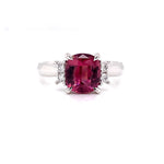 Parrys Jewellers 9ct White Gold 2.04ct Rhodalite Garnet and Diamond Ring TDW 0.10ct