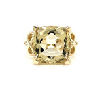 Parrys Jewellers 9ct Yellow Gold 5.39ct Lemon Quartz and Diamond Ring TDW 0.11ct