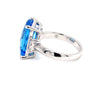 Parrys Jewellers 9ct White Gold 5.52ct Blue Topaz and Diamond Ring TDW 0.10ct