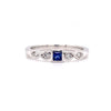Parrys Jewellers 9ct White Gold 0.12ct Natural Sapphire and Diamond Ring TDW 0.04ct