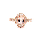 Parrys Jewellers 18ct Rose Gold 0.96ct Morganite and Diamond Set Ring TDW 0.21ct