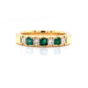 Parrys Jewellers 18ct Yellow Gold Princess Cut Emerald and Diamond Ring